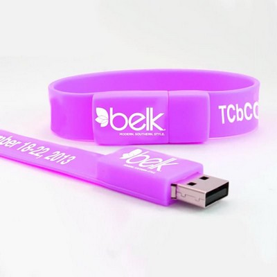 1GB Custom Silicone USB Flash Drive Wristband Bracelet