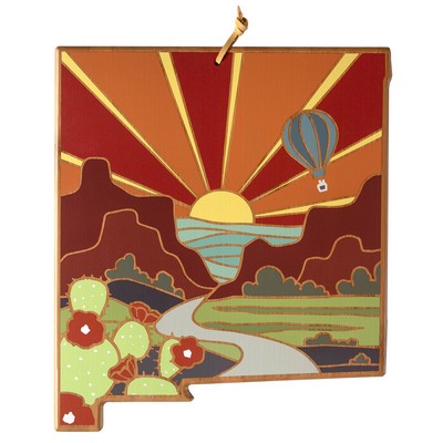 New Mexico State Shaped Serving & Cutting Board w/Artwork by Summer Stokes