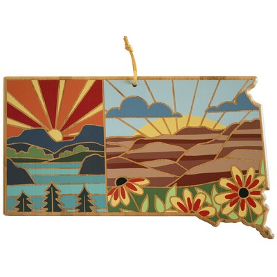 South Dakota State Shaped Serving & Cutting Board w/Artwork by Summer Stokes