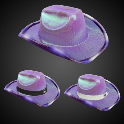 Purple Iridescent Light Up Cowboy Hat(Blank)