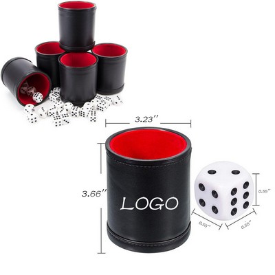 Luminous Pu Leather Dice Cup Set