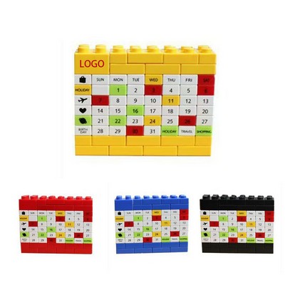 Innovative Desk Calendar with Building Blocks for Interactive Planning