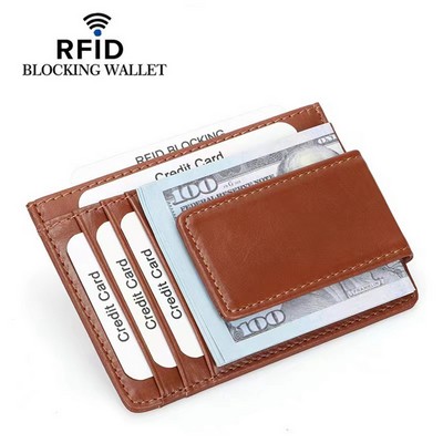 Money Clip Leather Wallet