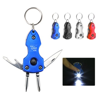 Compact LED Keychain Multifunction Pocket Tool