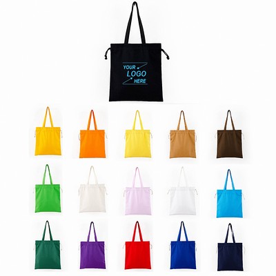 Drawstring Canvas Tote Bag