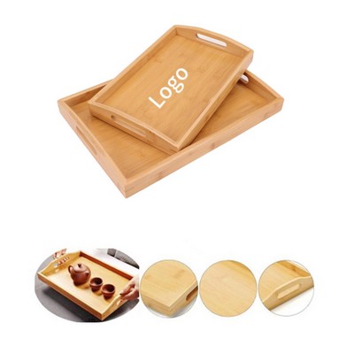 Rectangle Bamboo Tray With Handles