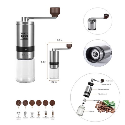 Stainless Steel Hand Crank Coffee Grinder