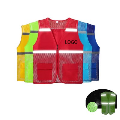 Sleeveless multi-pockets volunteer safety Vest for kids