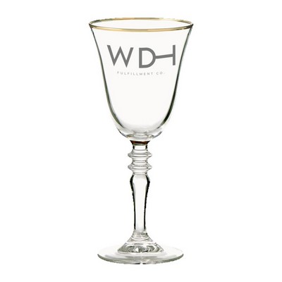 9oz. Gold Rimmed Long Stemmed Wine Glass