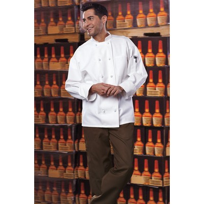 Classic Knot Chef Coat with Mesh - WHITE