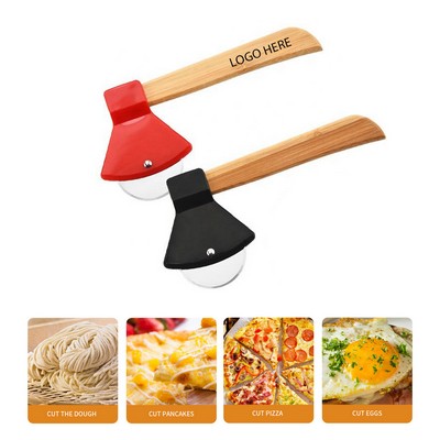 Axe Shaped Wood Handle Pizza Cutter