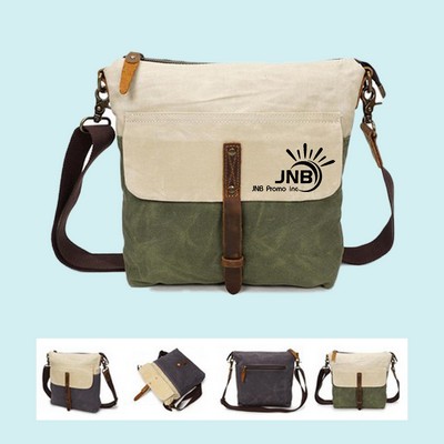 Canvas Leather Lightweight Satchel Crossbody