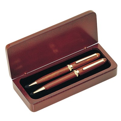 Executive Rosewood Ball Pen and Pencil Set