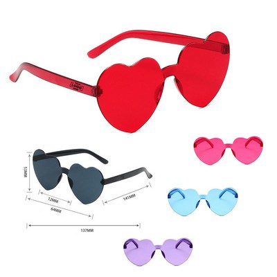 Frameless Heart-Shaped Glasses