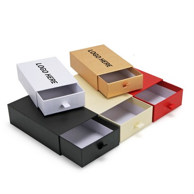 Black Brown Kraft Drawer Rigid Paper Box