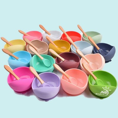 Silicone Bowls with Suction Toddler Bowls and Spoons Set