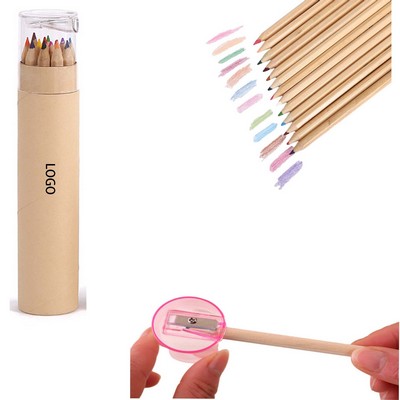 Students Draw Pencil 6-Color Kraft Paper Tube & Roll Knife