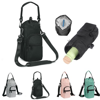 Insulated Water Bottle Carrier Sling Bag