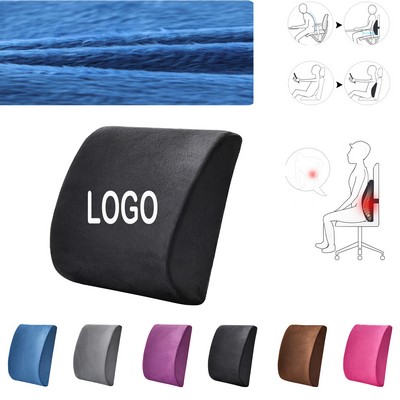 Suede Memory Foam Lumbar Support Pillow