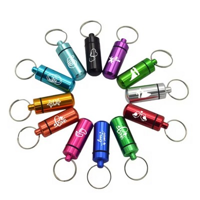 Aluminum Pill Container Key Tag