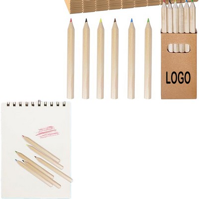 Six Color Wooden Colored Pencil Set