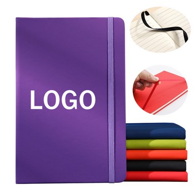 Pu Simple Business Notepad Elastic Strap Notebook