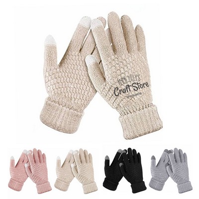 Warm Touch Screen Knitted Gloves