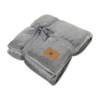 Mink Ever Soft Throw Blanket - Circular Grey