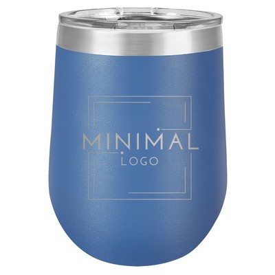 Royal Blue Stemless Tumbler, 12 oz. Insulated Polar Camel with Clear Lid