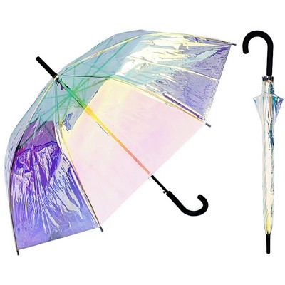 Clear Holographic Iridescent Umbrella