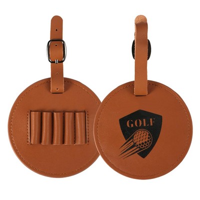 Potable PU Leather Golf Ball Stud Storage Bag