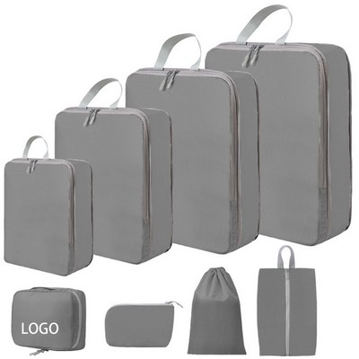 8-Piece Set of Packing Cubes Compression Bags