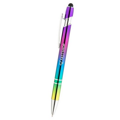 Iridescent Metal Pen with Stylus