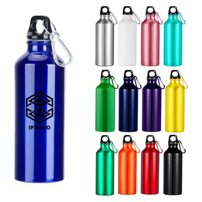 25oz Leak-proof Aluminum Sports Water Bottle with Carabiner and Twist Cap