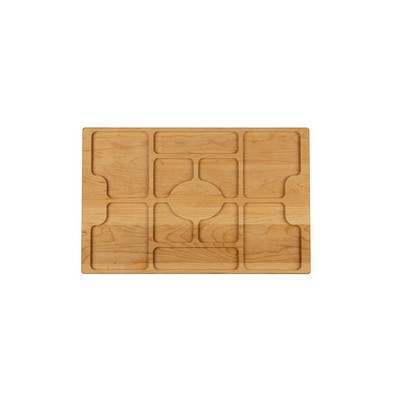 Maple charcuterie board with compartments 17x11x3/4