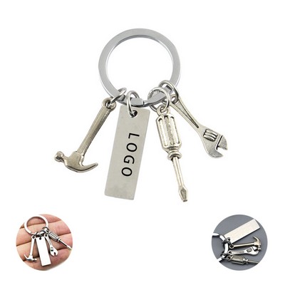 Keychain with Ruler Hammer Wrench Screwdriver Gifts for Dad