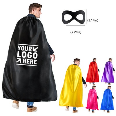 55" x 35" Adult Super Hero Polyester Cape with Mask