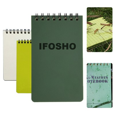 3 x 5 Inches Weatherproof Spiral Notebook 100 Lined Pages