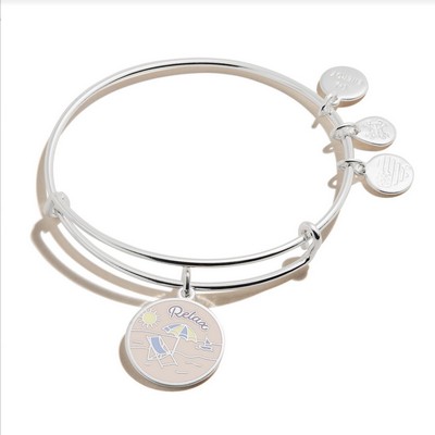 Alex and Ani® Happy Retirement Charm Silver Bangle