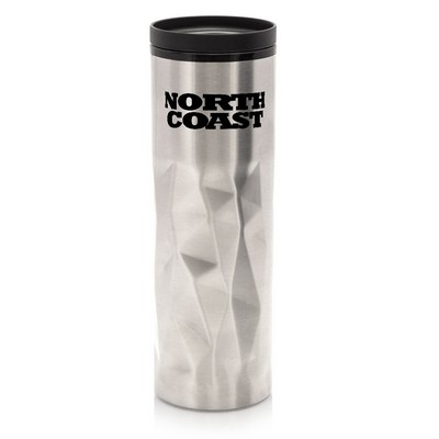 Stainless Steel Travel Mugs with Inner Plastic Liner and Lid 16 oz