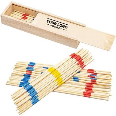 Classic Wooden Pick-Up Sticks Game for Family Fun and Skill Testing