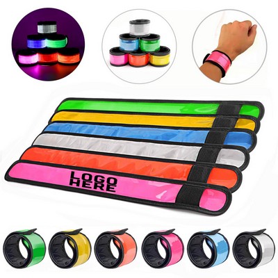 LED Light Up Reflective Slap Bracelets