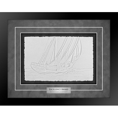 Pathfinder (Black/Grey) - Cast Paper Sculptured Art - Shadowbox Plaque 15.75"x19.75"