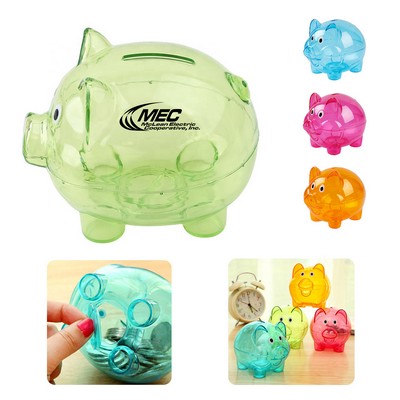 Clear Plastic Piggy Bank