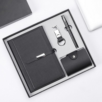 Promotional Gift Set 4-in-1 (Notebook/Business Card Holder/Keychain/Pen)