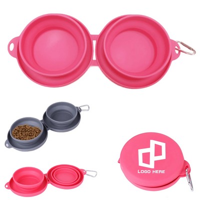 6.76 Oz Collapsible Dog Double Bowls