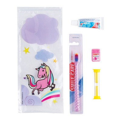 Youth Unicorn Zippered Bag Dental Kits