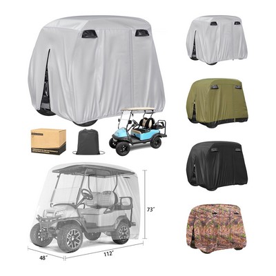 Golf Cart Cover with Three Zipper Doors