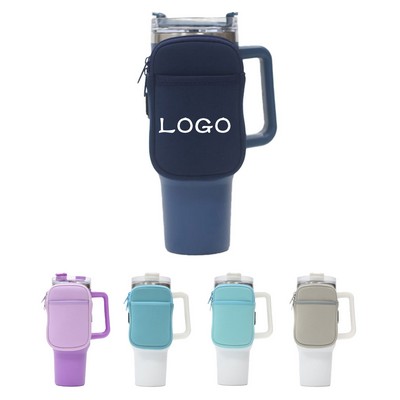 Double Pocket Neoprene Sleeve Of 40Oz Tumblers