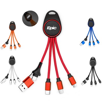 5 in 1 Light-Up Logo Multi Charging Cable